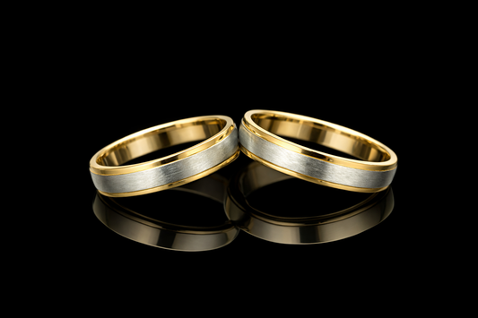 Anillos de matrimonio oro amarillo y oro blanco #239