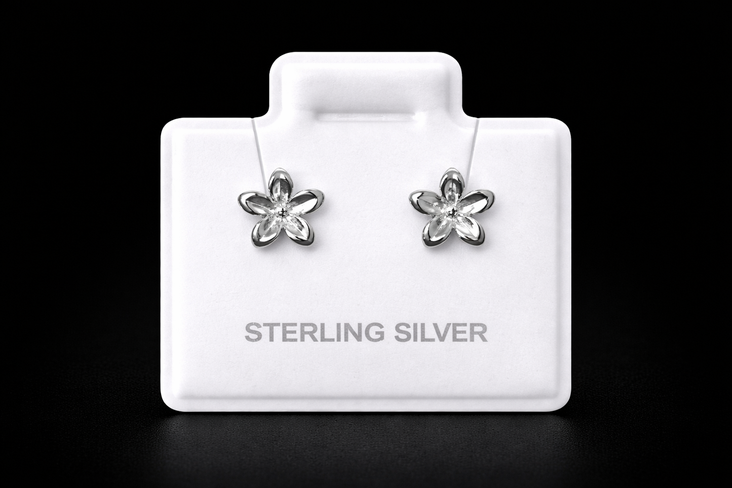 Aretes flor plata #1556