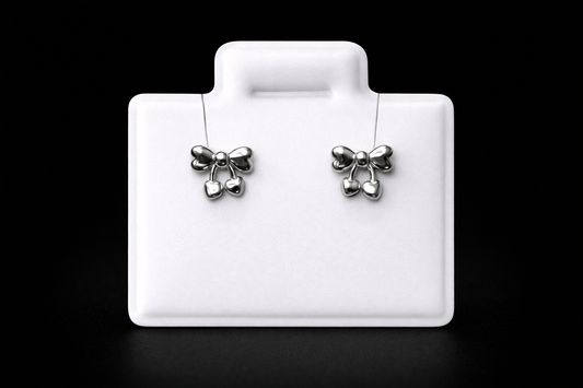 Aretes lazos plata #1550