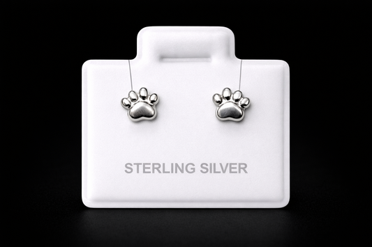 Aretes huella plata #1550