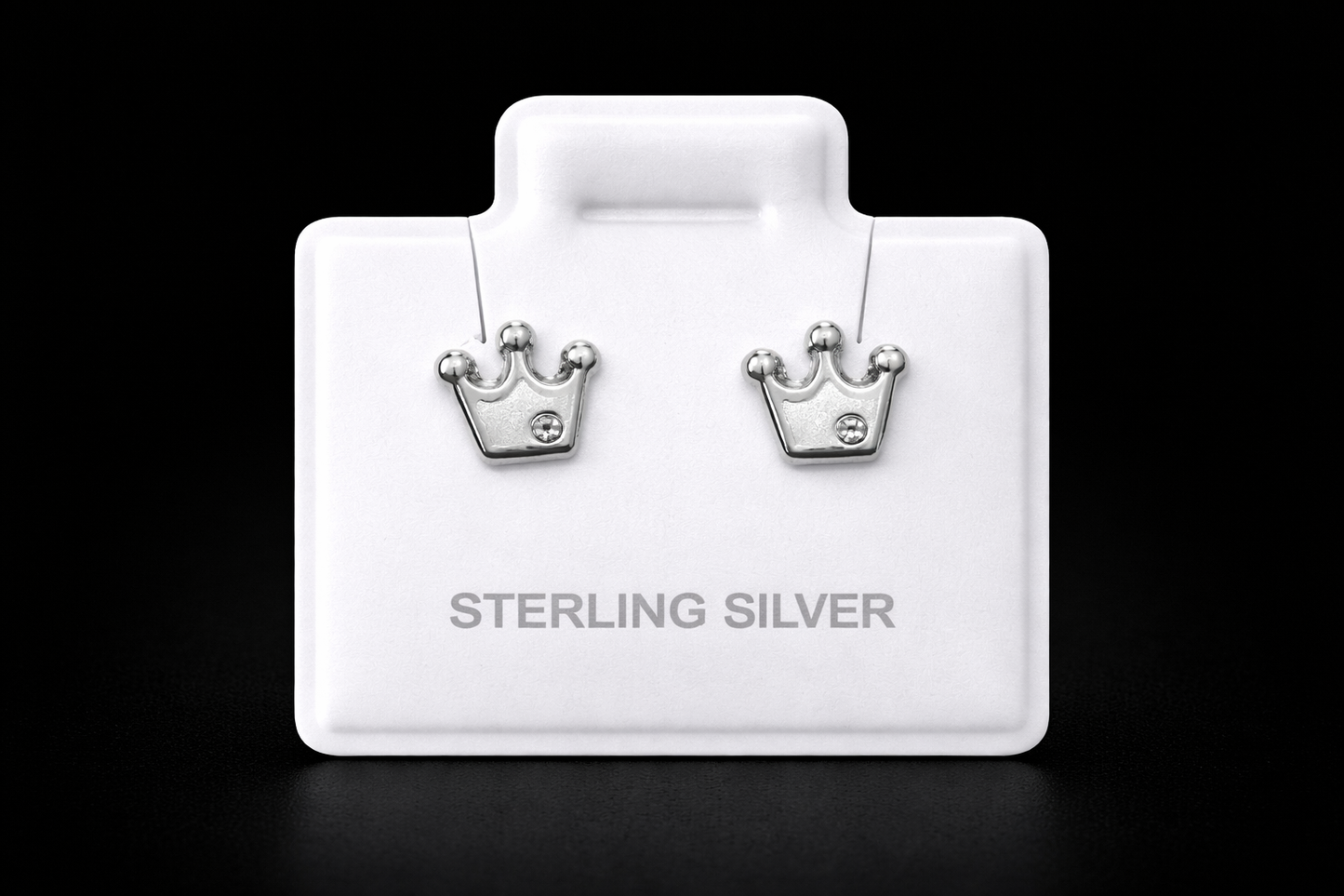 Aretes corona plata #1550