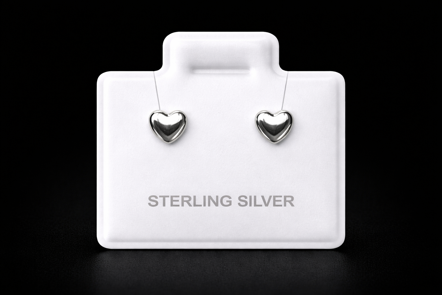 Aretes corazón plata #1550