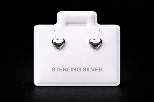 Aretes corazón plata #1550
