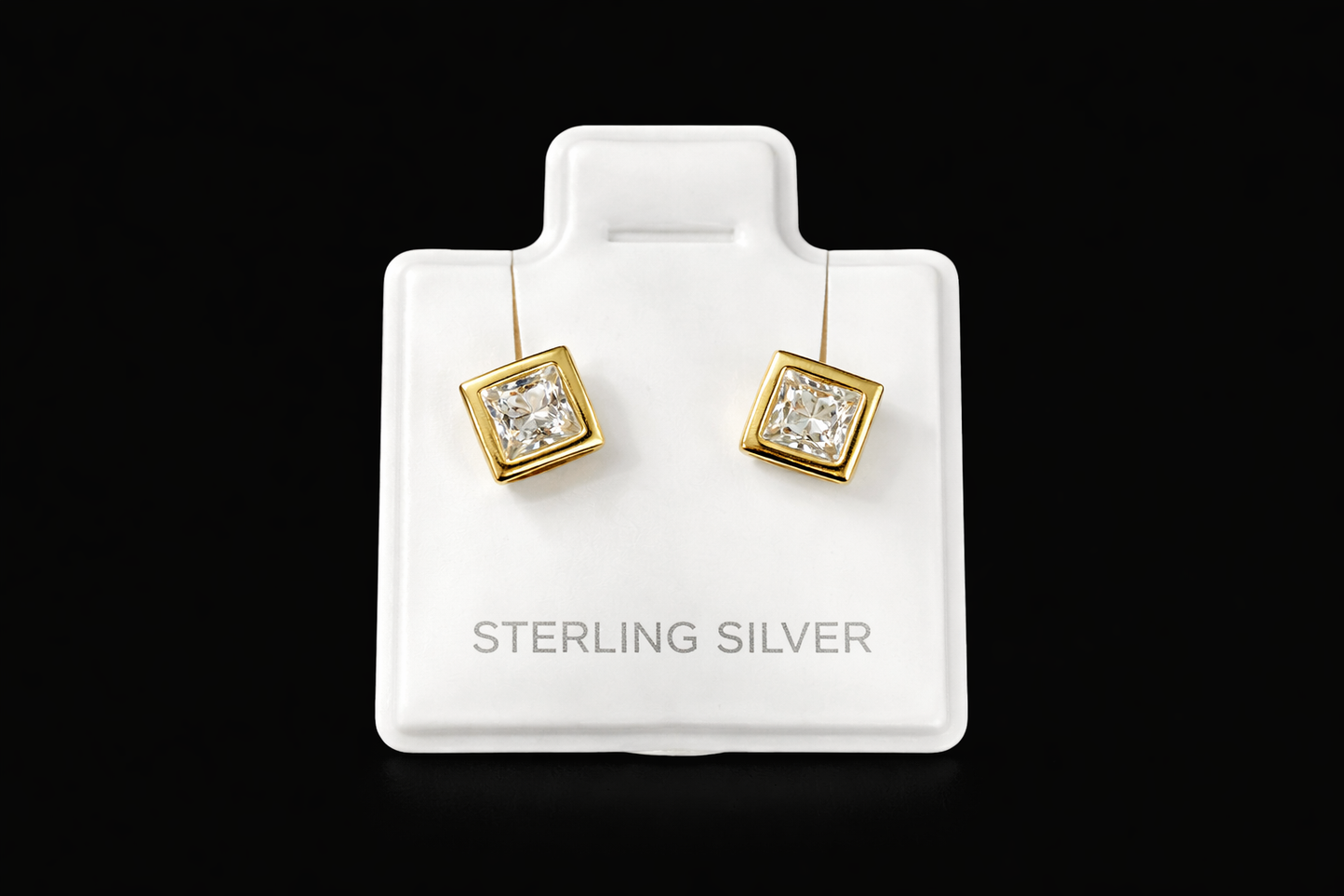 Arete cuadrado oro #255