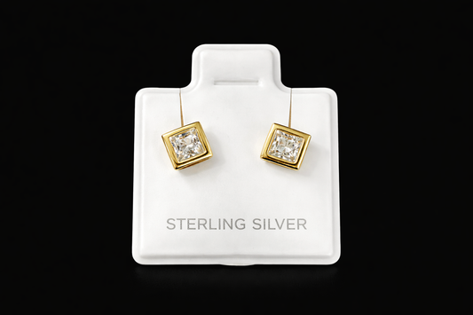 Arete cuadrado oro #255