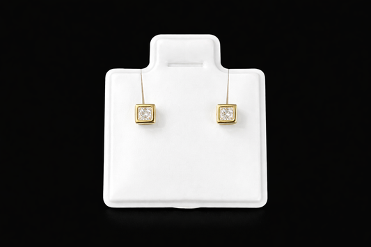 Arete cuadrado oro #173
