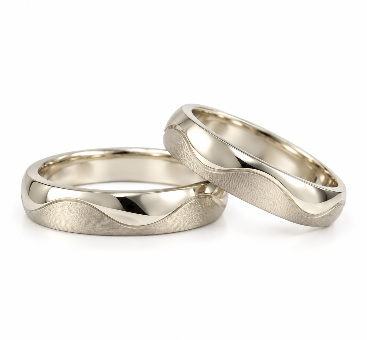 Anillos de matrimonio en oro blanco 10k